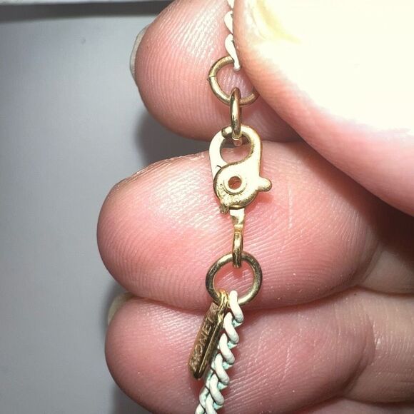 Monet Vintage White and Gold Tone Chain and Tube Shape Necklace - Picture 5 of 7